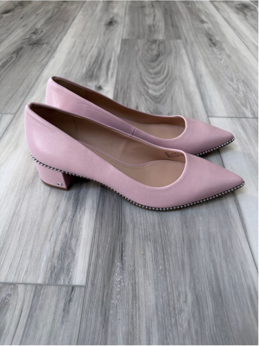 COACH Willa 45 G4610 Blossom Pink Leather Beadchain Pumps Women’s Size 9B